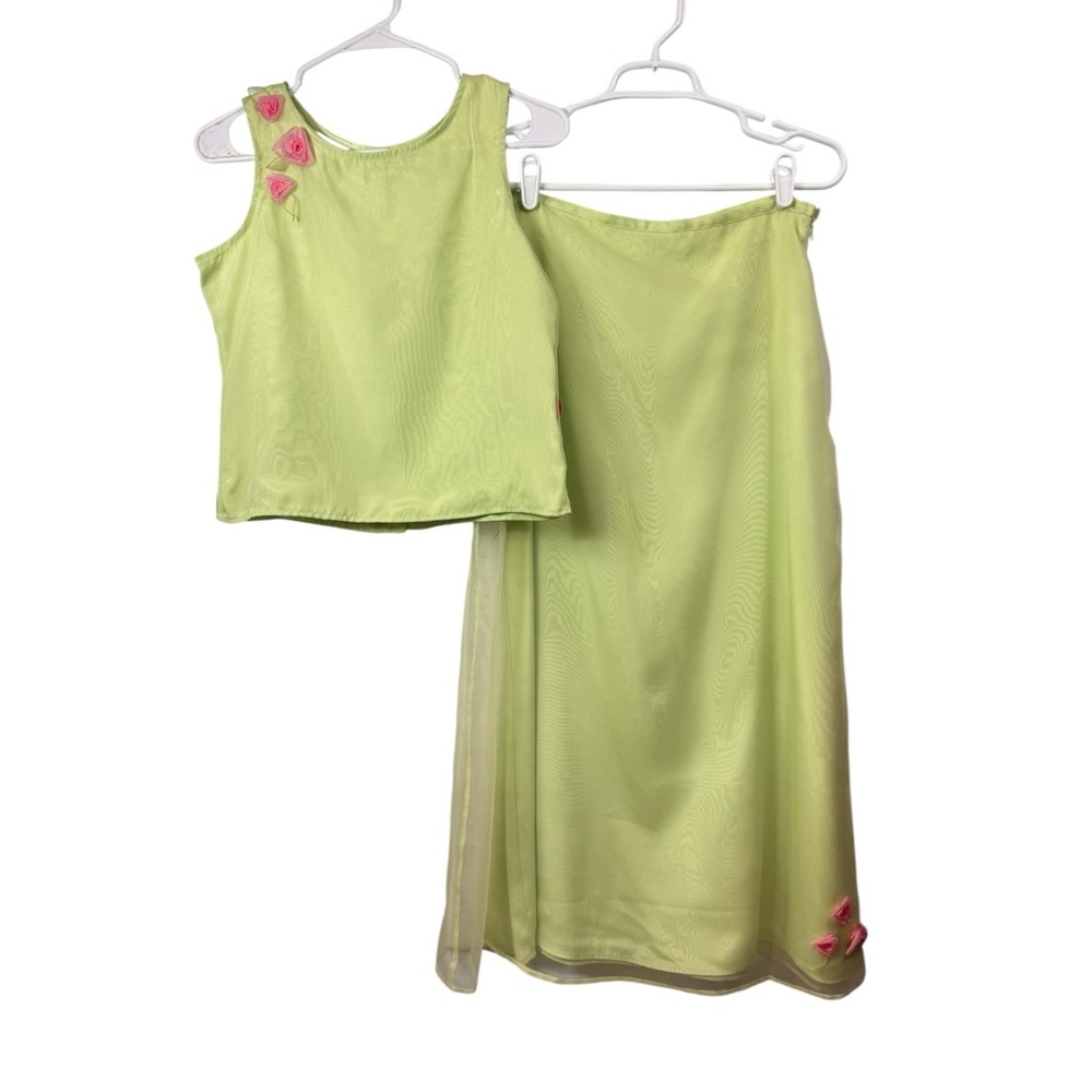 Vintage Y2K NWT Hartstrings Girls 2 Piece Set Top & Skirt Size 16 Chiffon Floral